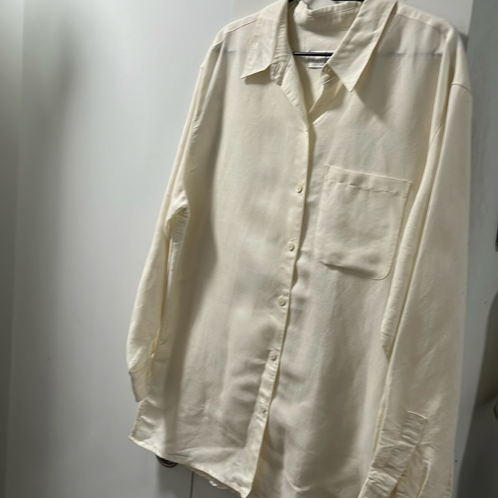 First Issue off white long sleeve shirt, size medium